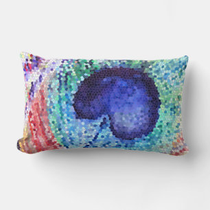 Rectangle Coussin Lombaire Art Plume de Paon