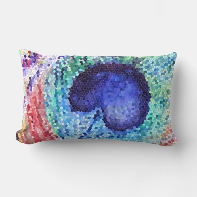 Rectangle Coussin Lombaire Art Plume de Paon (Recto)