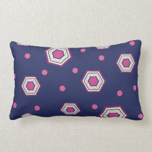 Rectangle Coussin lombaire bleu d'hexagones