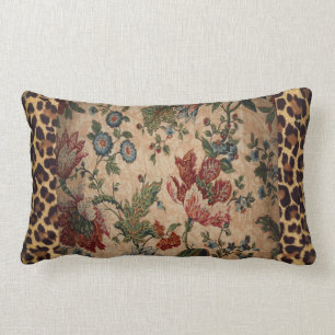 Rectangle Coussin lombaire dans le léopard et le tissu