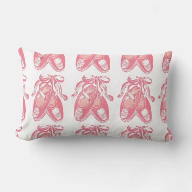 Rectangle Coussin lombaire de ballet de motif rose de (Recto)