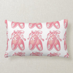 Rectangle Coussin lombaire de ballet de motif rose de
