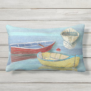 Rectangle Coussin lombaire de bateaux de matin d'été au