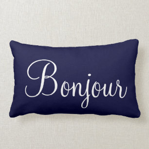 Rectangle Coussin lombaire de Bonjour Paris