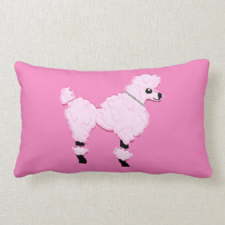Rectangle Coussin lombaire de caniche rose
