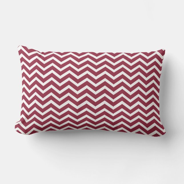 Rectangle Coussin lombaire de Chevron de canneberge (Recto)