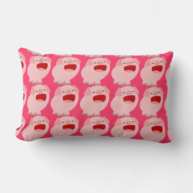Rectangle Coussin Lombaire de Cochon Chanteur de Dessin Anim (Recto)