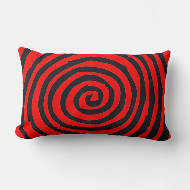 Rectangle Coussin lombaire de conception en spirale   rouge (Recto)
