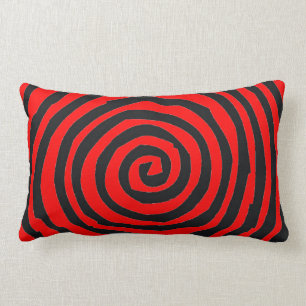 Rectangle Coussin lombaire de conception en spirale rouge