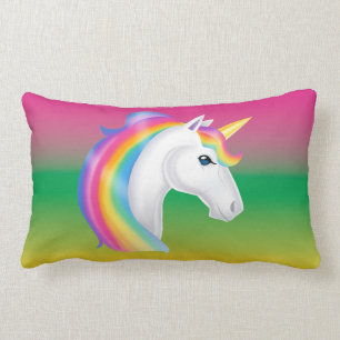 Rectangle Coussin lombaire de filles de licorne magnifique