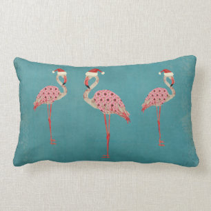 Rectangle Coussin lombaire de Flamants roses de fête