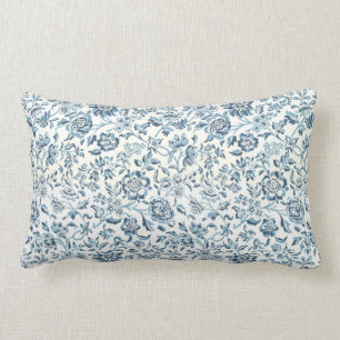 Rectangle Coussin lombaire de fleur bleue
