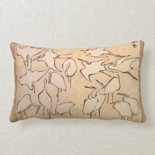 Rectangle Coussin lombaire de grue de Hokusai