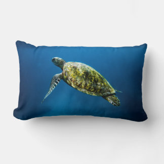 Rectangle Coussin lombaire de la tortue bleue de l'océan