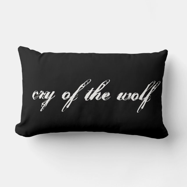 Rectangle Coussin lombaire de polyester de "loup" (Recto)