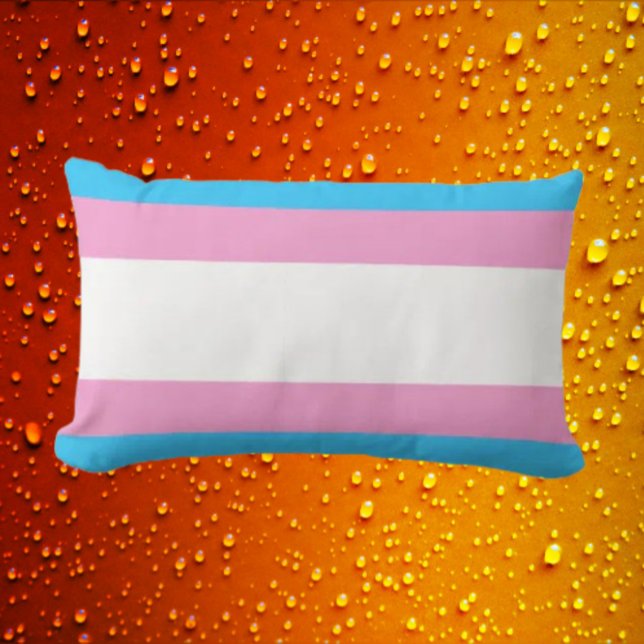 Rectangle Coussin Lombaire de Soutien à la Fierté Trans (Créateur téléchargé)
