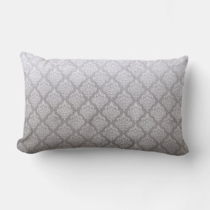 Rectangle Coussin lombaire de Taupe réversible/damassé lil