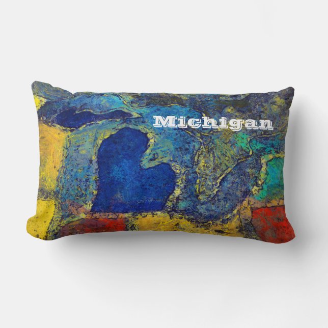Rectangle Coussin lombaire de voyage d'illustration colorée (Recto)