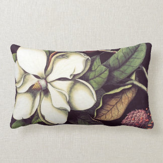 Rectangle Coussin lombaire décoratif floral de magnolia