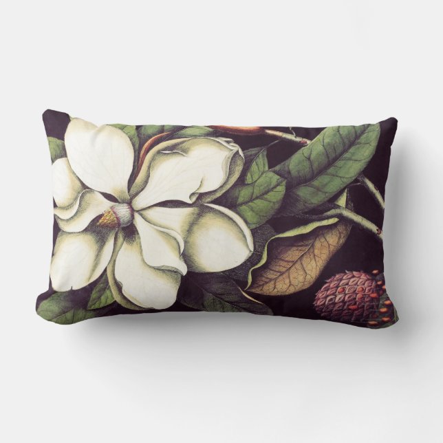 Rectangle Coussin lombaire décoratif floral de magnolia (Recto)
