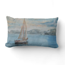 Coussin Lombaire Douce Bleu Marine Paysage Marin