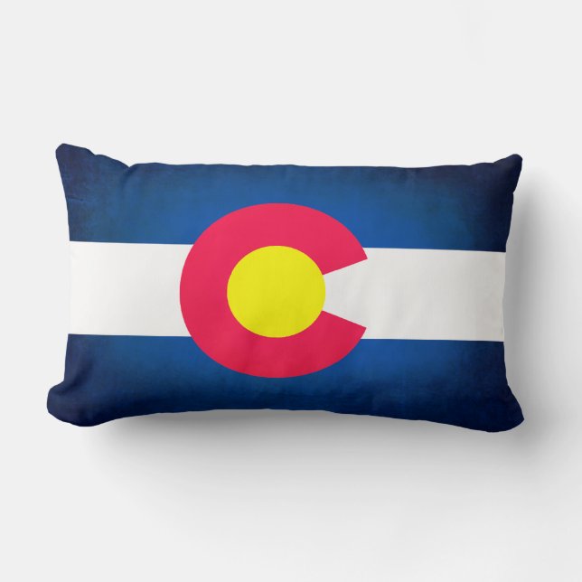 Rectangle Coussin lombaire du drapeau Grunge Colorado (Recto)