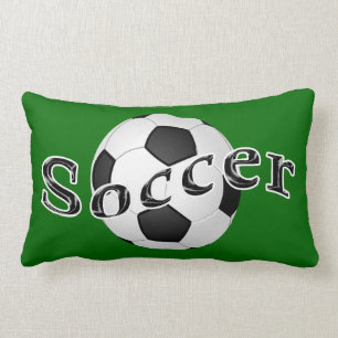 Rectangle Coussin lombaire du football votre NOM et NOMBRE