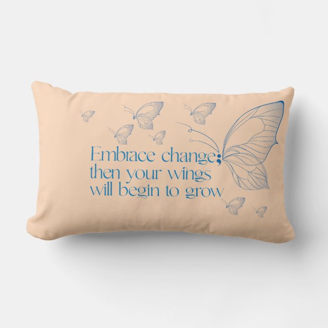 Rectangle Coussin Lombaire Embrasser Le Changement (Recto)