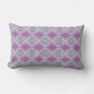 RECTANGLE COUSSIN LOMBAIRE EN MAILLE ARGYLE LILAS