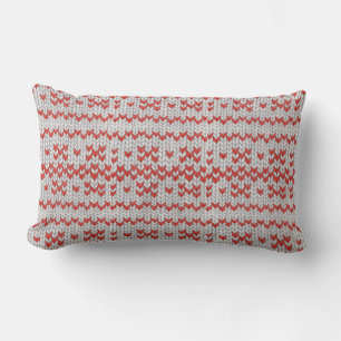 Rectangle Coussin lombaire en tricot nordique ROUGE