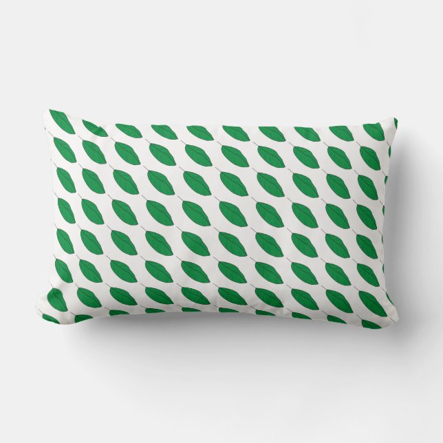 Rectangle Coussin (lombaire) - Feuilles verts (Recto)