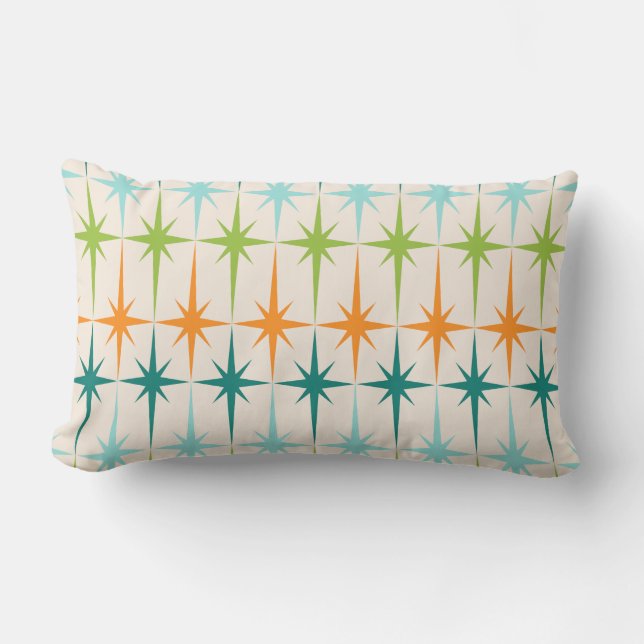 Rectangle Coussin lombaire géométrique vintage de Starbursts (Recto)