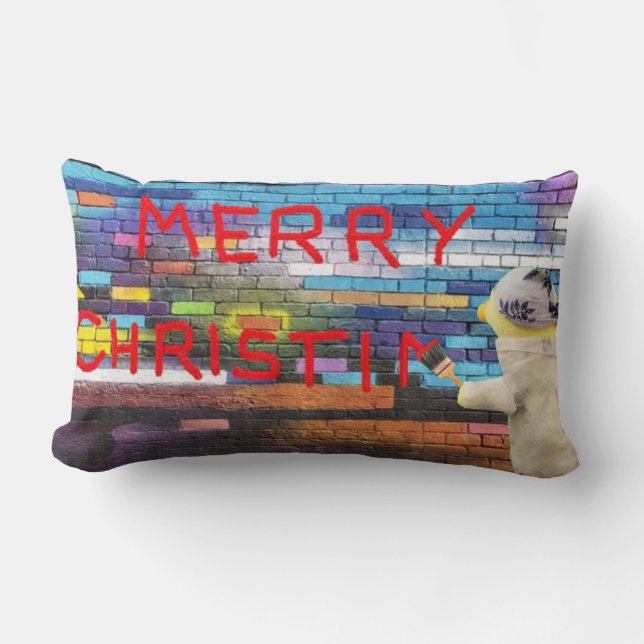 Rectangle Coussin lombaire Graffiti de Noël (Recto)