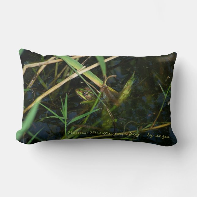 Rectangle Coussin (lombaire) : Grenouille mimétique dans un  (Recto)