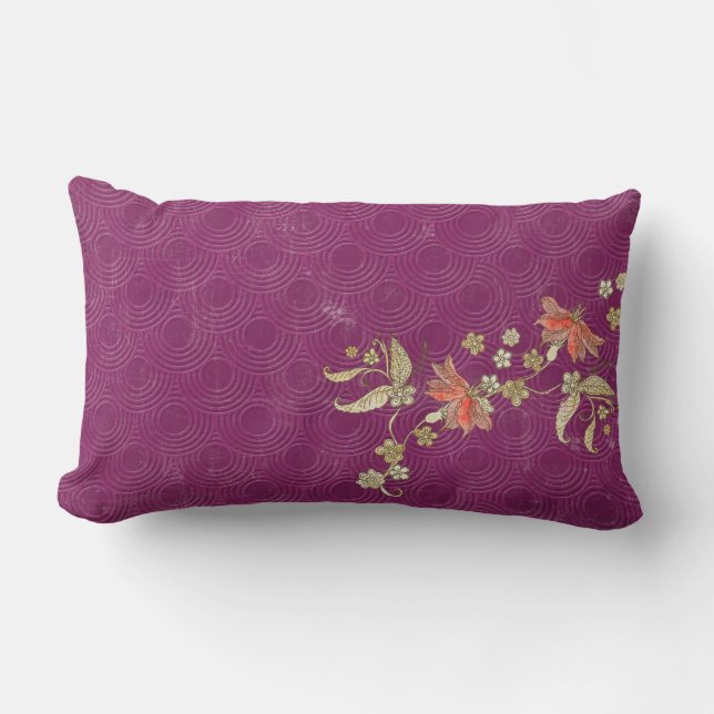 Rectangle Coussin Lombaire Jeté Violet Chic Vintage (Recto)