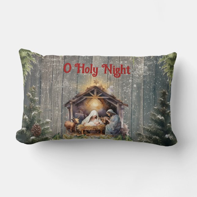 Rectangle Coussin Lombaire Oh Sainte Nuit (Recto)