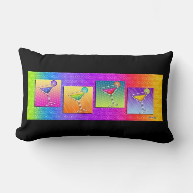 Rectangle COUSSIN LOMBAIRE RÉVERSIBLE MARGARITAS Pop Art (Recto)