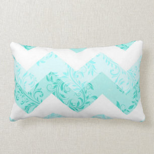 Rectangle coussin lumbar à chevrons damassé à double face