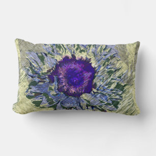 Rectangle Coussin Lumbar à fleurs violettes