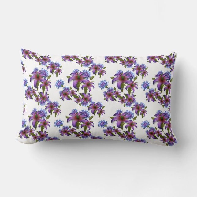 Rectangle Coussin Lumbar à motifs floraux (Recto)