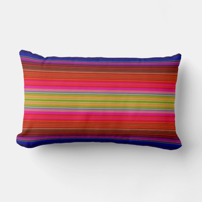 Rectangle Coussin Lumbar à rayures arc-en-ciel (Recto)