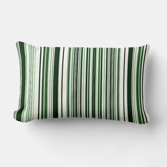 Rectangle Coussin Lumbar à rayures vertes (Recto)