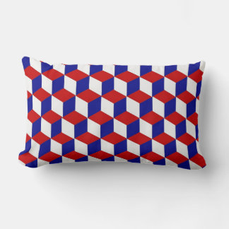 Rectangle Coussin (lumbar) - Blocage illusion rouge, blanc,