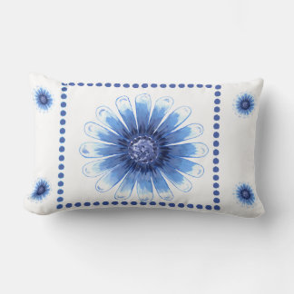 Rectangle Coussin Lumbar Blue Daisy