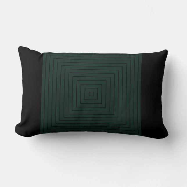 Rectangle Coussin Lumbar Carré noir vert (Recto)