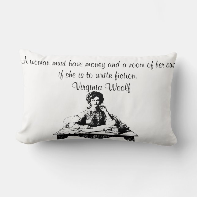 Rectangle Coussin Lumbar de la citation de Virginia Woolf (Recto)