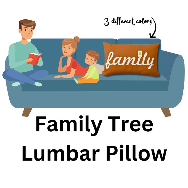 Rectangle Coussin Lumbar de l'arbre généalogique orange brûl (Créateur téléchargé)