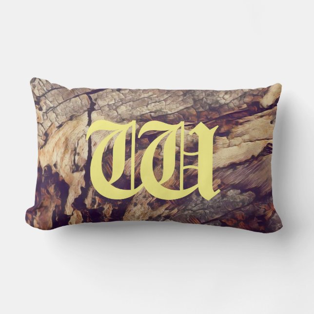 Rectangle Coussin Lumbar de peinture tronc d'arbre (Recto)