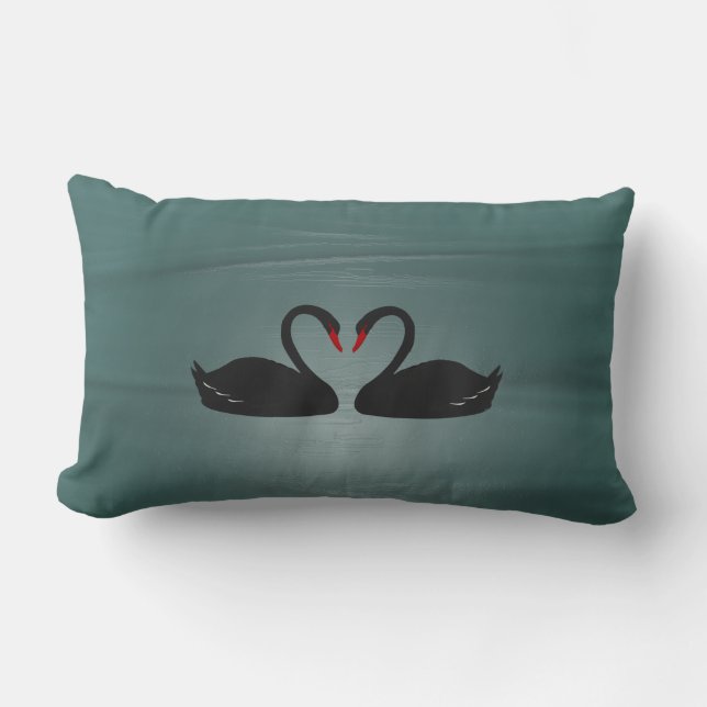 Rectangle Coussin Lumbar des cygnes noirs (Recto)