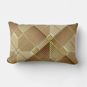 Rectangle Coussin Lumbar en or de bronze contemporain